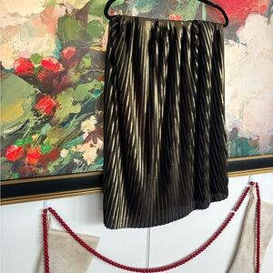 Topshop Black and Gold A-Line Skirt